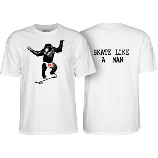Shirts Powell Peralta Skate Chimp T-Shirt White XL Powell Peralta The Groove Skate Shop