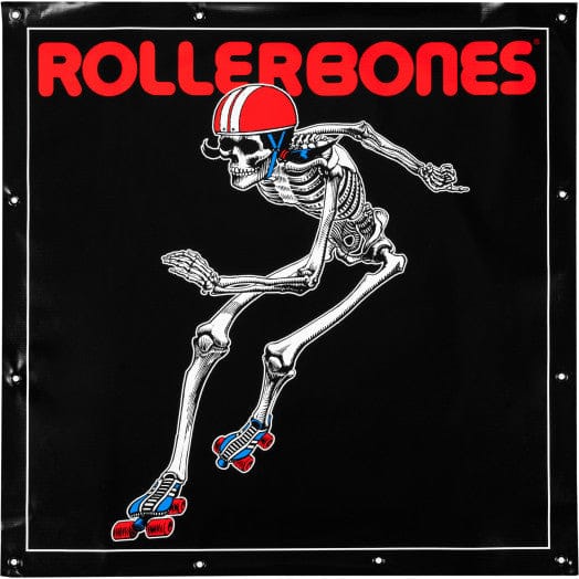 Wall Hanging Rollerbones Derby Skating Skeleton Vinyl Banner Rollerbones The Groove Skate Shop